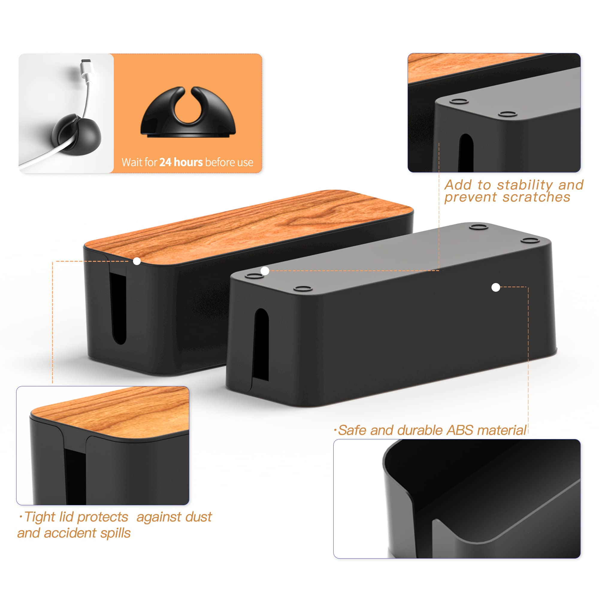 Foto 5 pulgar | Caja de Gestión de Cables Negro 3 piezas - Venta Internacional