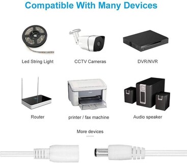 Foto 3 | Cable De Extensión De Alimentación De 12 V 5 M Para Cámara - Venta Internacional.
