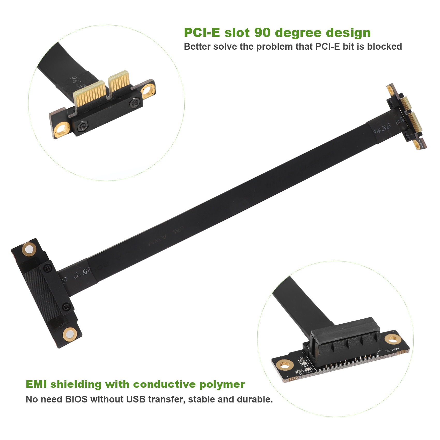 Foto 7 pulgar | Cable Vertical Pcie X1 Dual Pcie 3.0 X1 En Ángulo Recto De 90 Grados - Venta Internacional.