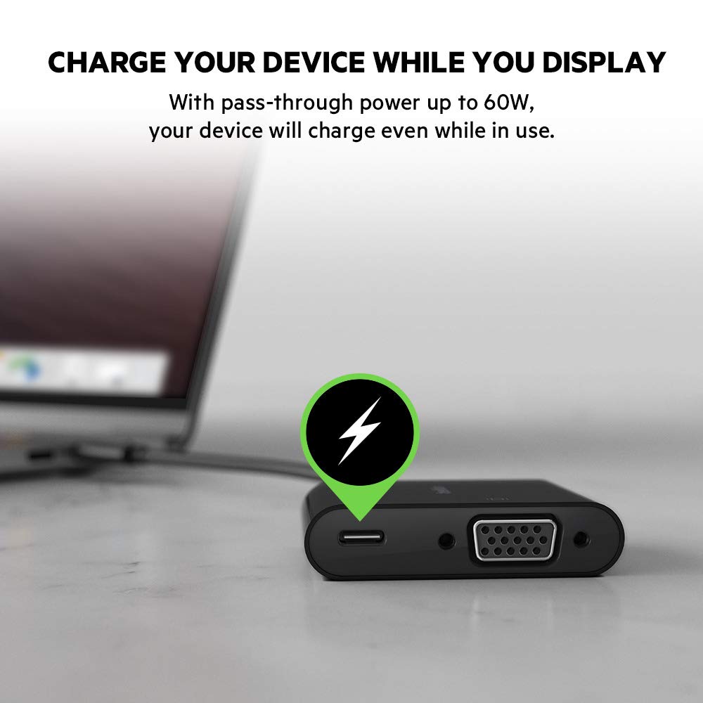 Foto 7 | Adaptador de Carga USB C a VGA + de Belkin para MacBook y iPad - Venta Internacional