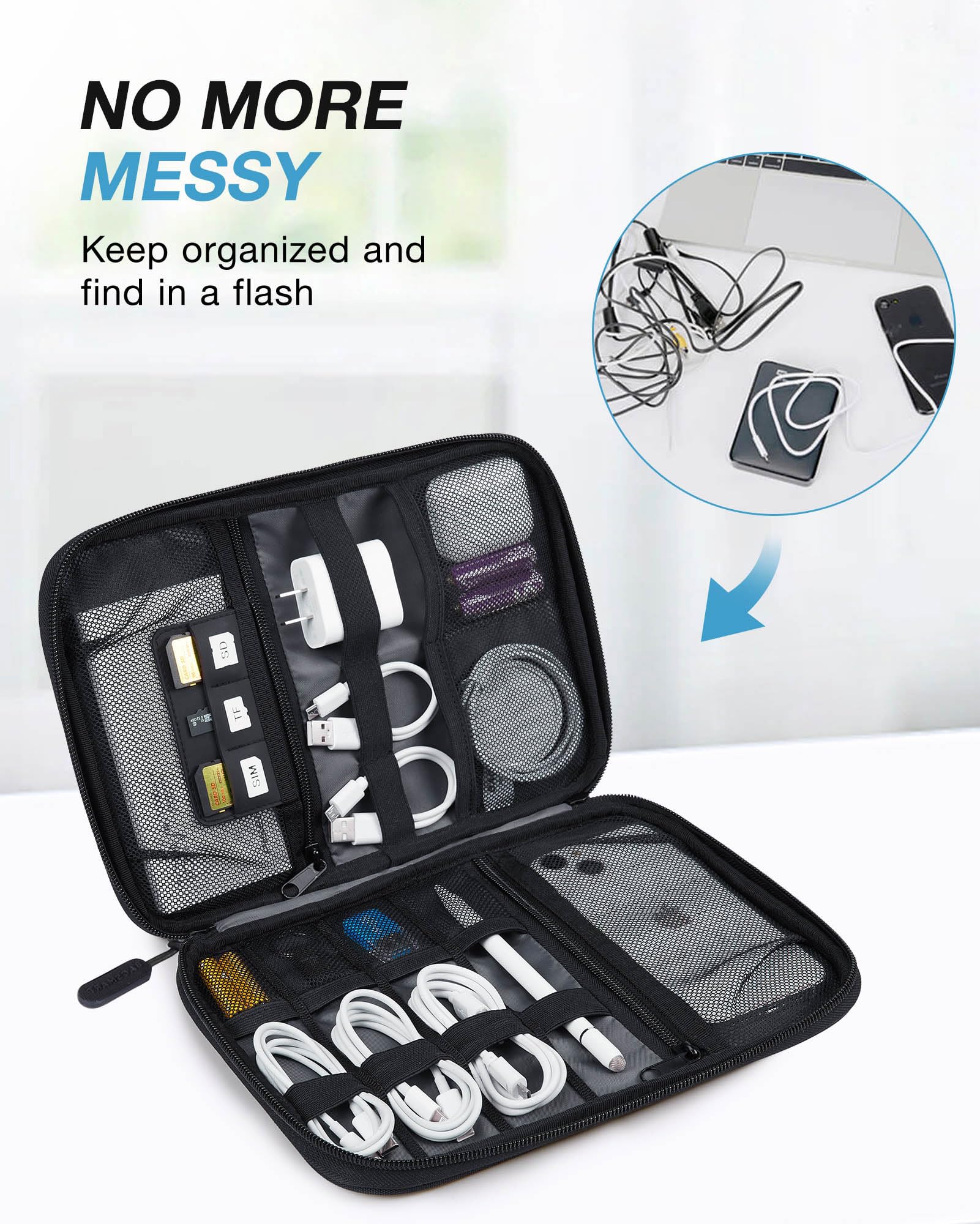 Foto 3 pulgar | Estuche De Viaje Bagsmart, Organizador De Productos Electrónicos Para Artículos Esenciales - Venta Internacional.