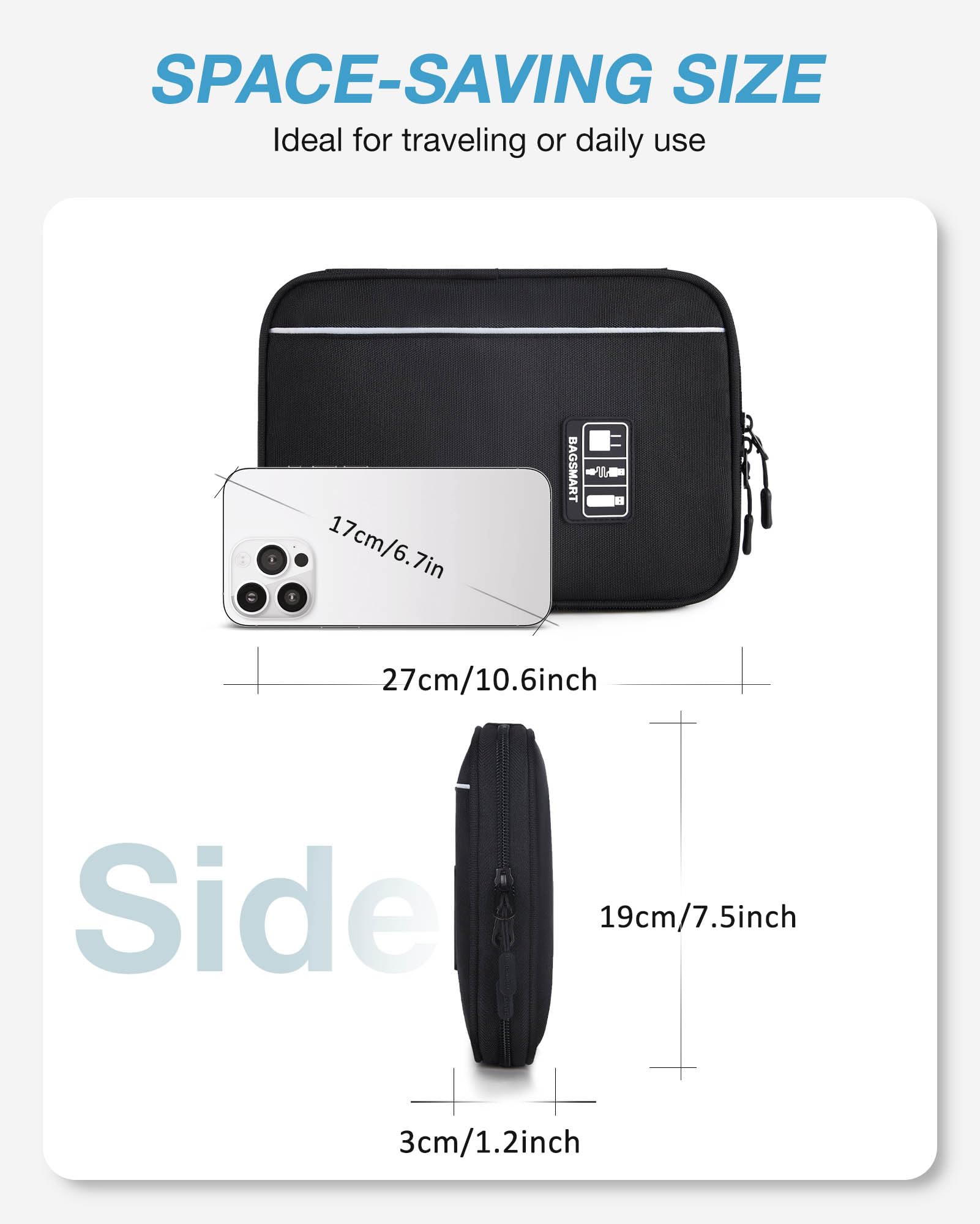 Foto 6 pulgar | Estuche De Viaje Bagsmart, Organizador De Productos Electrónicos Para Artículos Esenciales - Venta Internacional.