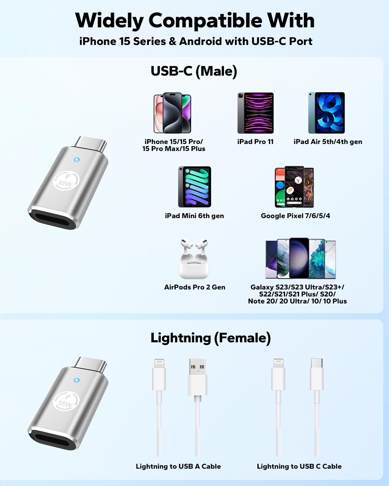 Foto 6 pulgar | Adaptador Moko Lightning Hembra A Usb C Macho Para Iphone 15/16 - Venta Internacional.