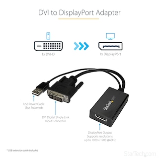 Foto 2 | Adaptador Startech.com Dvi A Displayport Dvi-d A Dp 1920x1200 - Venta Internacional.