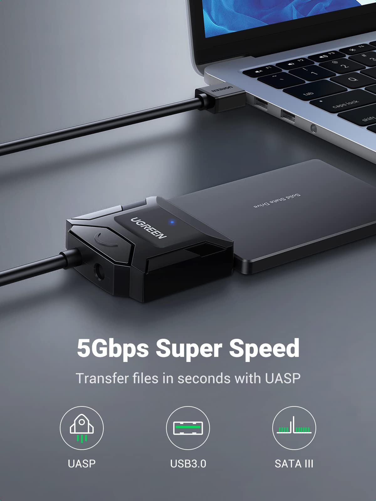 Foto 4 pulgar | Cable Adaptador Sata A Usb 3.0 Ugreen Para Ssd/hdd De 3,5 Y 2,5 Pulgadas - Venta Internacional.
