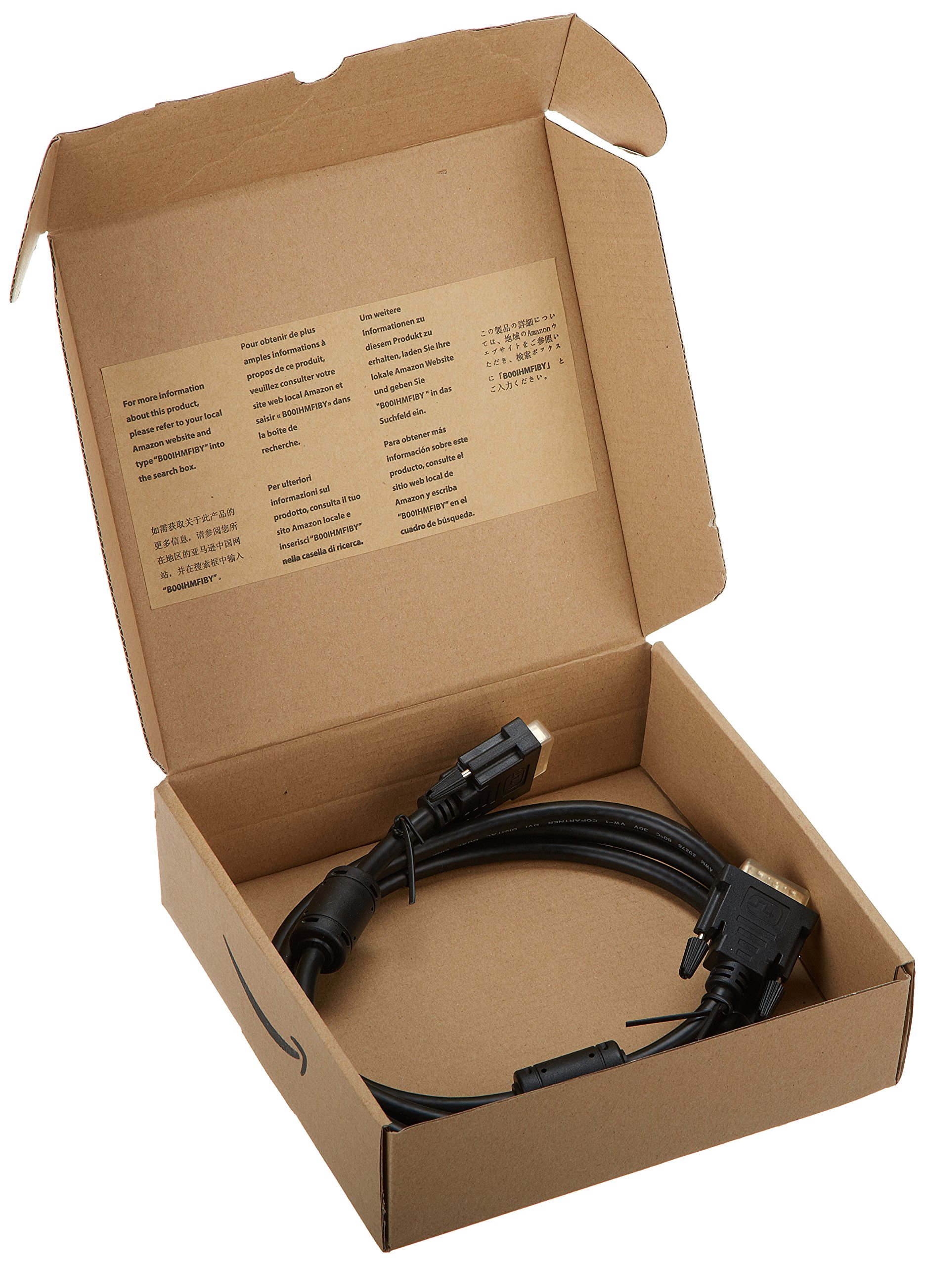 Foto 3 | Cable Adaptador De Monitor Amazon Basics Dvi A Dvi De 2 M, Negro - Venta Internacional.