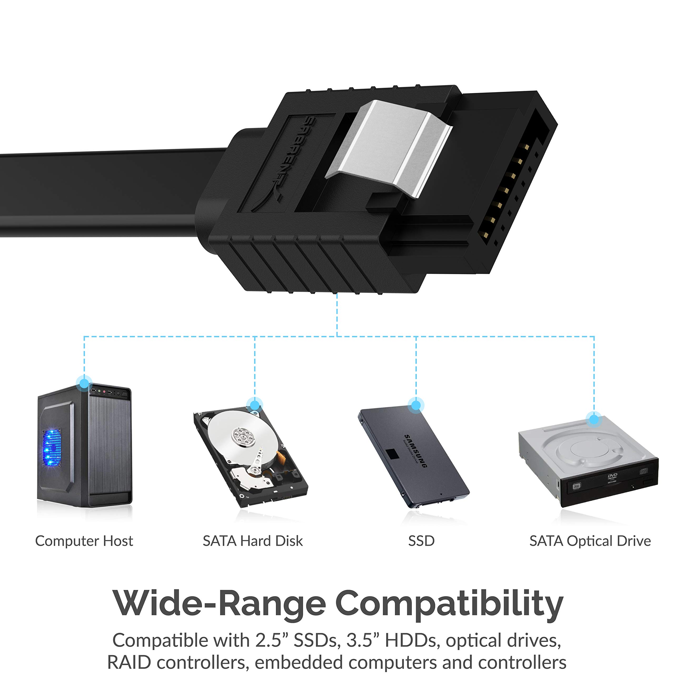 Foto 4 pulgar | Cable De Datos Sata Iii Sabrent Cb-srk3 En Ángulo Recto De 50 Cm (paquete De 9) - Venta Internacional.