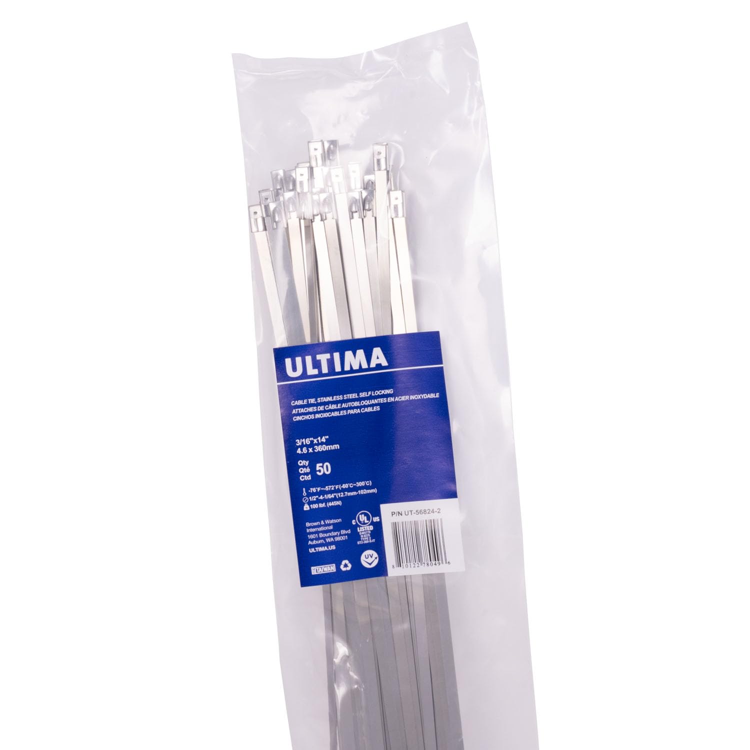 Foto 2 pulgar | Bridas Autoblocantes De Acero Inoxidable Ultima Ut-56832-2 - Venta Internacional.