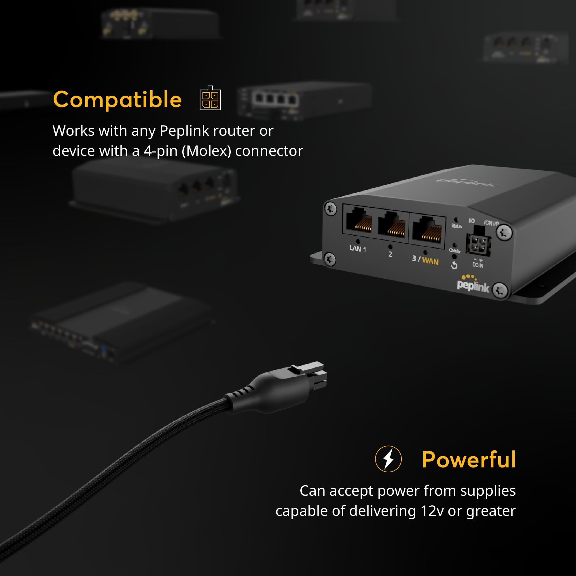 Foto 5 pulgar | Cable De Alimentación Peplink Acw-791 De 4 Pines A Enrutador Usb-c De 1,5 M - Venta Internacional.