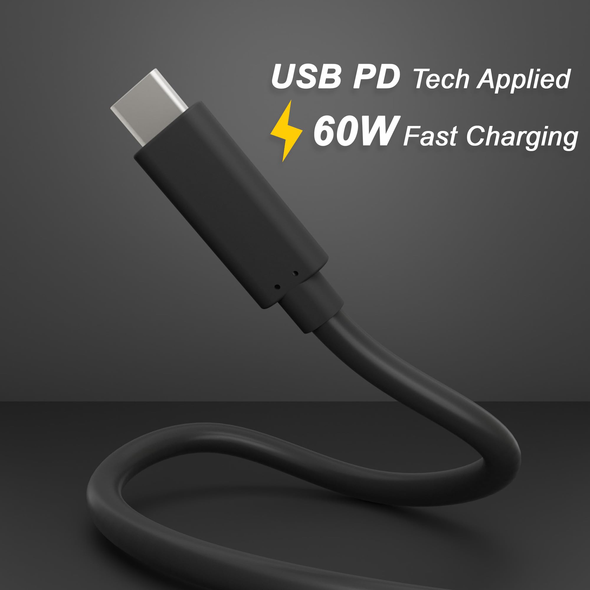 Foto 3 pulgar | Cable De Carga Cablelera Usb Tipo C A C De 1 M Negro De 60 W - Venta Internacional.