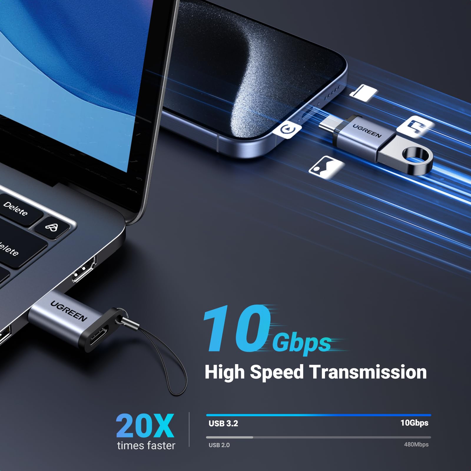 Foto 4 pulgar | Adaptador Usb A Usb C Ugreen Usb C Macho A Usb 3.2 Hembra - Venta Internacional.
