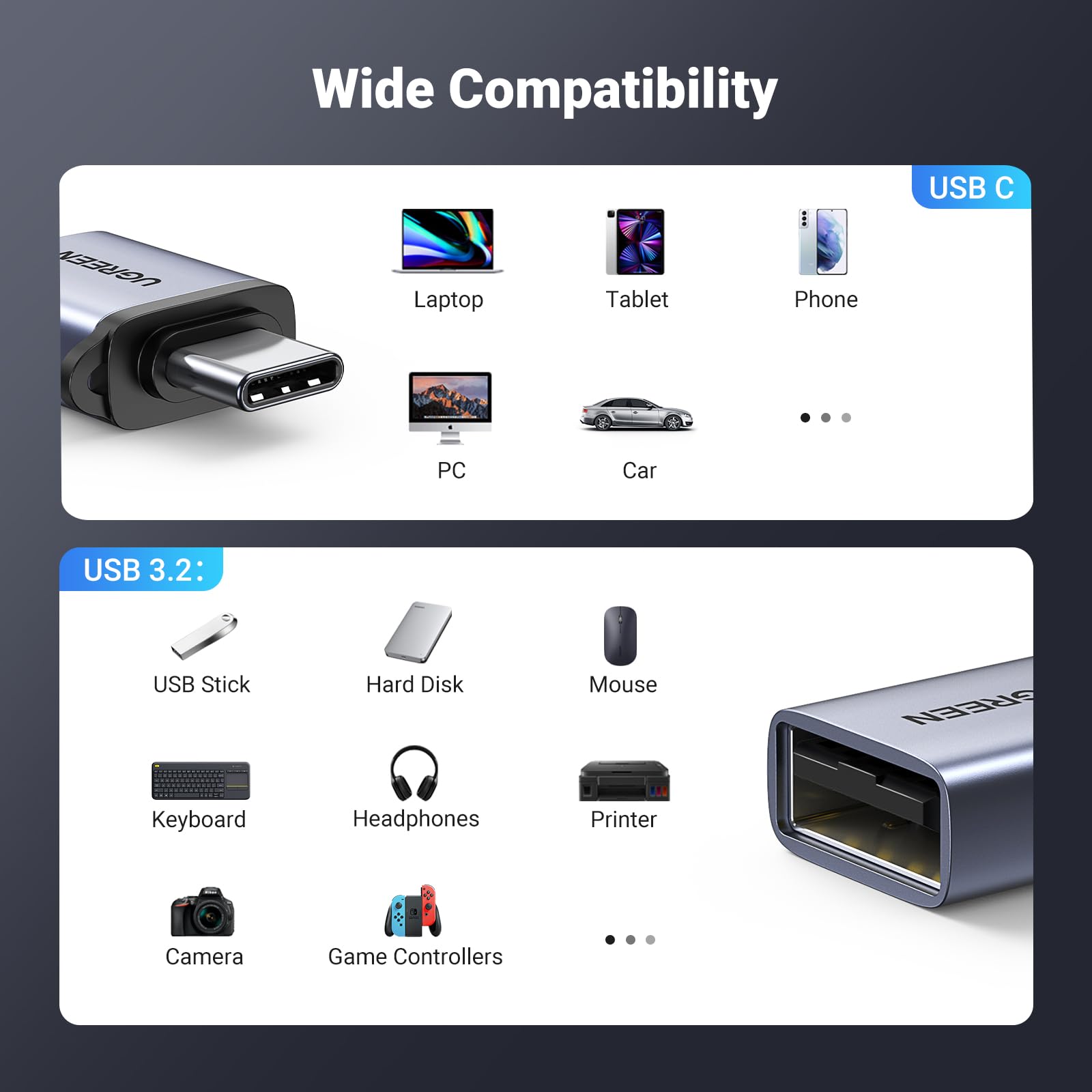 Foto 6 pulgar | Adaptador Usb A Usb C Ugreen Usb C Macho A Usb 3.2 Hembra - Venta Internacional.