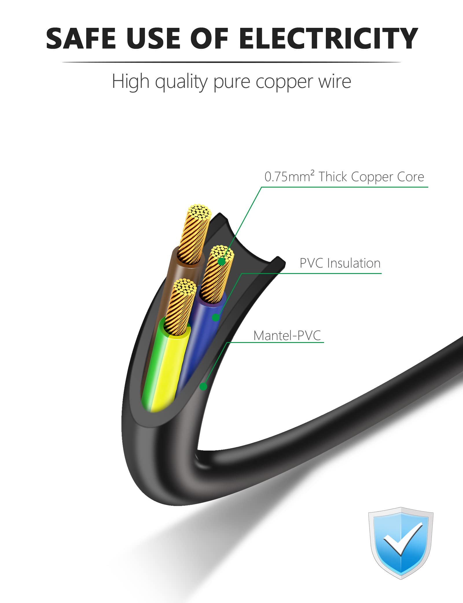 Foto 5 pulgar | Cable de Alimentación Bicmice de 10 Pies 18 AWG Nema 5-15P a C13/ 10 A/ 125 V - Venta Internacional