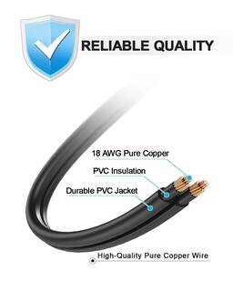 Foto 4 | Cable de Alimentación AC Bicmice para PS5 PS4 PS3 Xbox One S/X TV 3 Pies - Venta Internacional