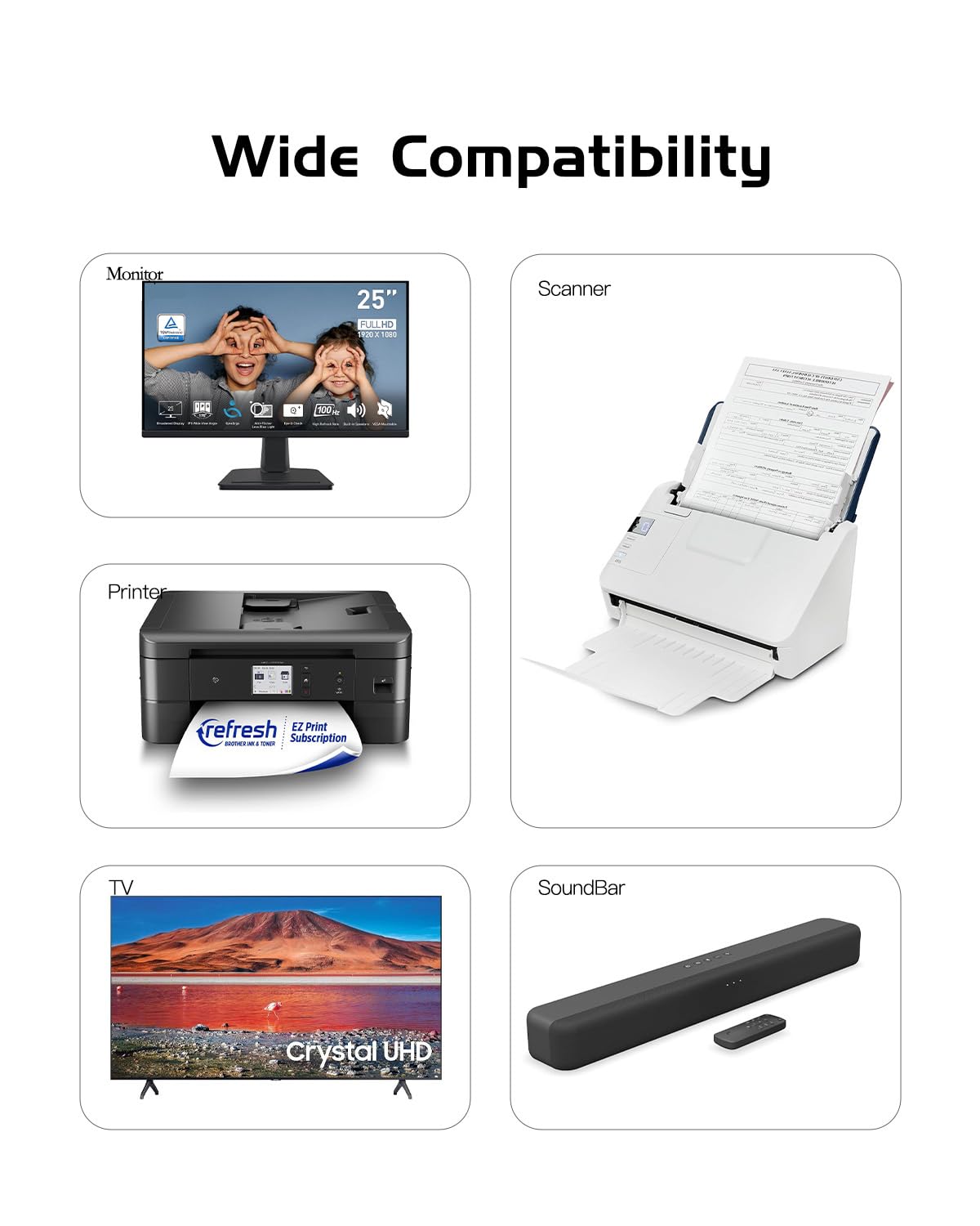 Foto 4 pulgar | Cable De Alimentación Para Impresoras Hp Officejet Pro/envy/deskjet - Venta Internacional.