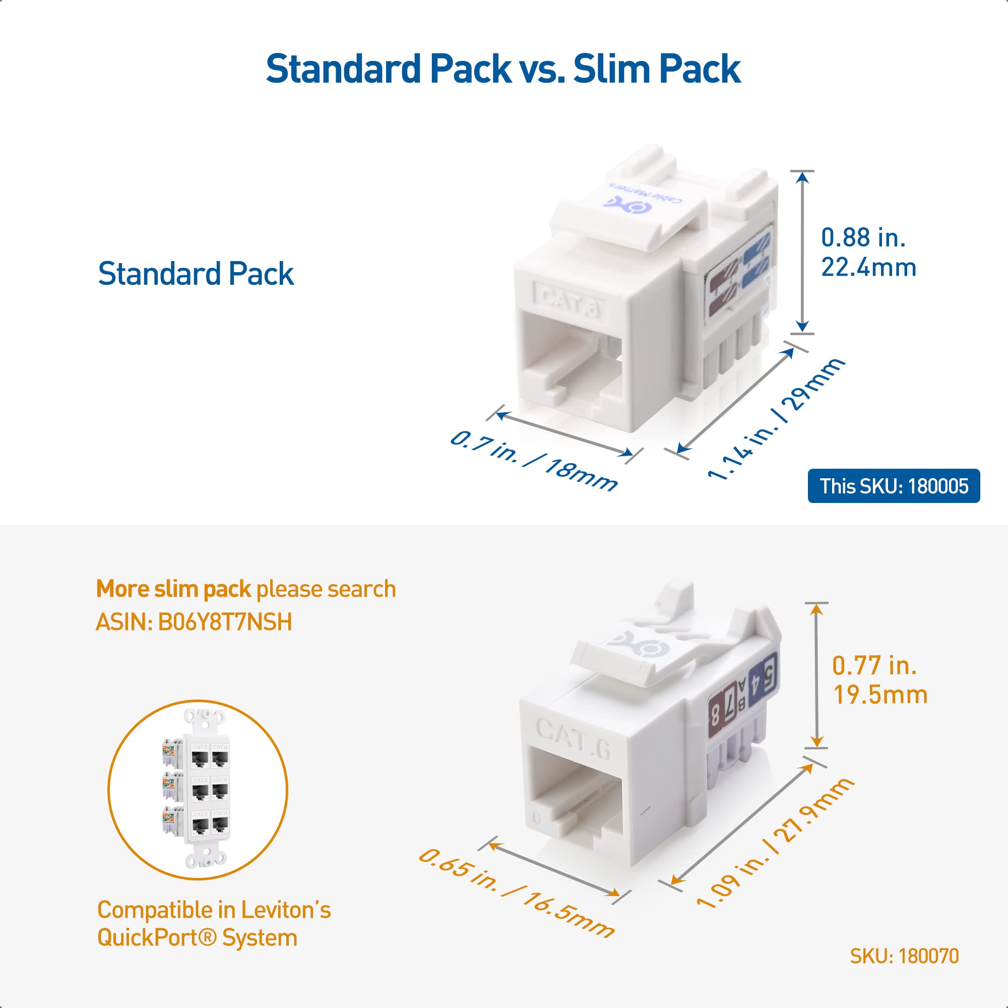 Foto 3 pulgar | Keystone Jack Cable Matters Cat6 De 10 Gbps, Paquete De 25 Unidades, Color Blanco - Venta Internacional.