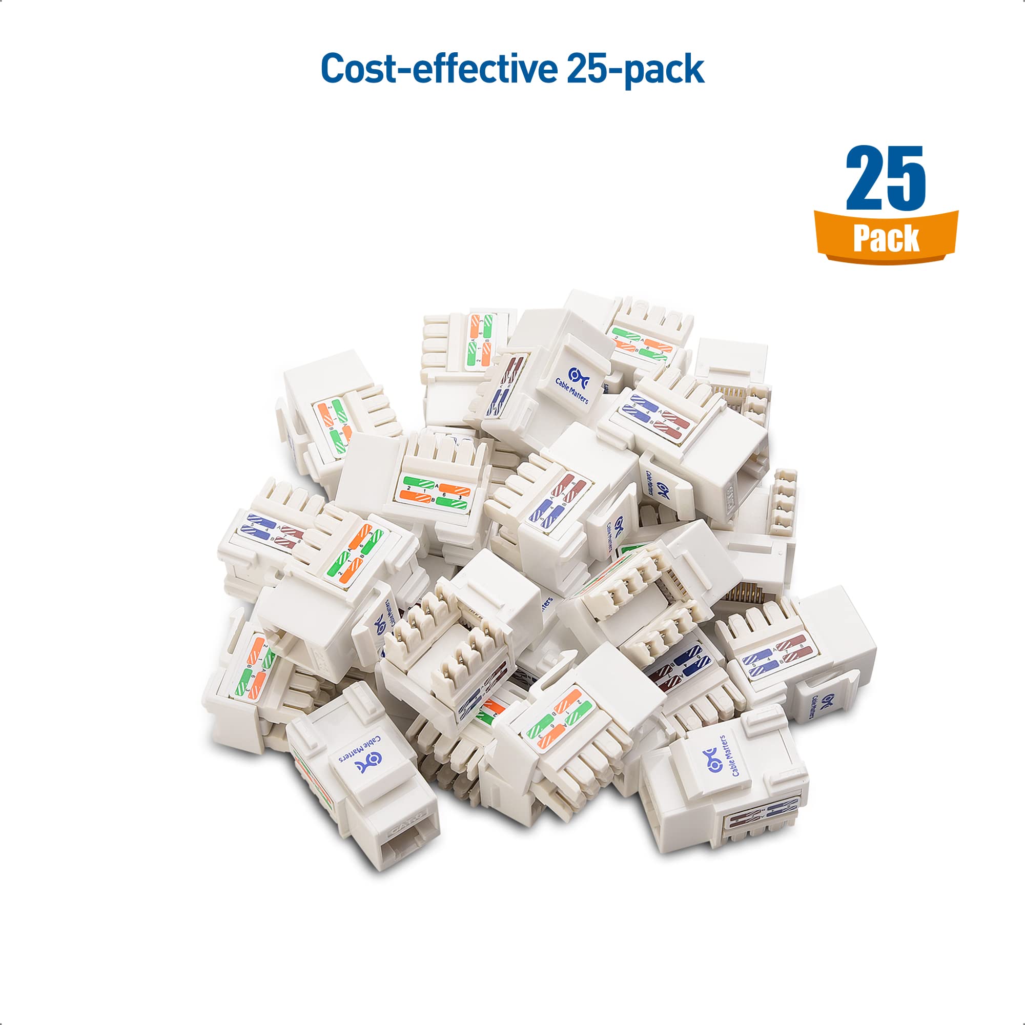 Foto 8 pulgar | Keystone Jack Cable Matters Cat6 De 10 Gbps, Paquete De 25 Unidades, Color Blanco - Venta Internacional.