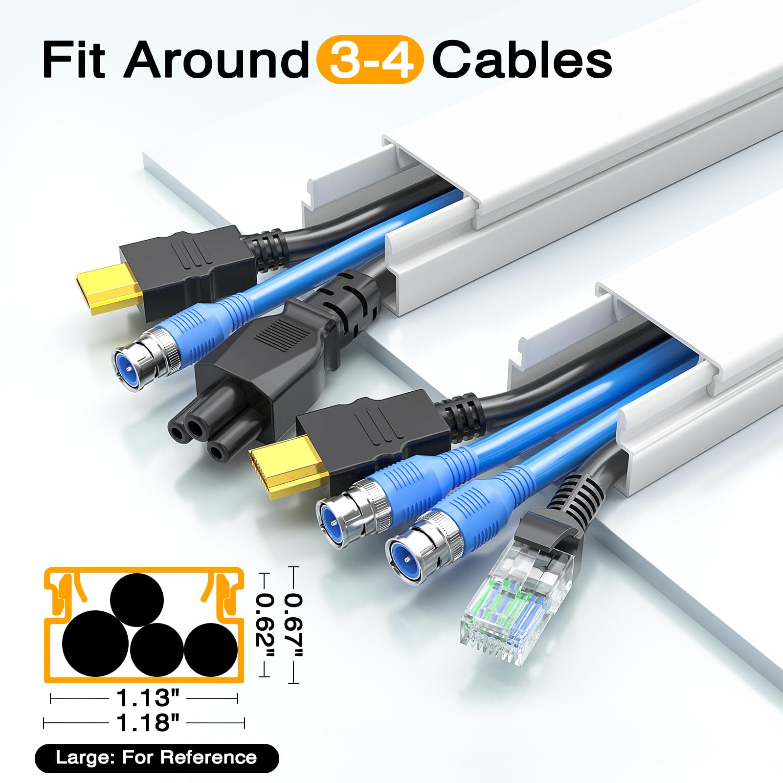 Foto 4 pulgar | Corrector De Cables Cord Cover Raceway Kit Delamu, Pintable, 4 M - Venta Internacional.
