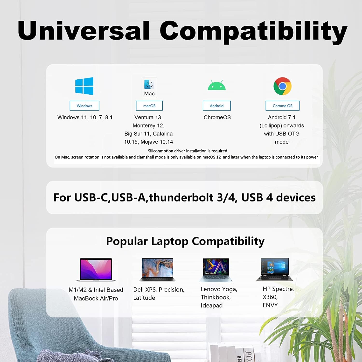 Foto 4 | Adaptador Usb C O Usb 3.0 A Hdmi Dual Wavlink 1080p @60hz - Venta Internacional.
