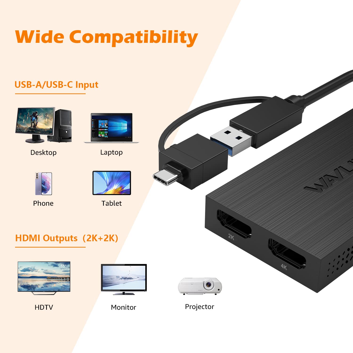 Foto 5 pulgar | Adaptador Usb A Hdmi Wavlink Dual 1080p @60hz Para Monitores Duales - Venta Internacional.