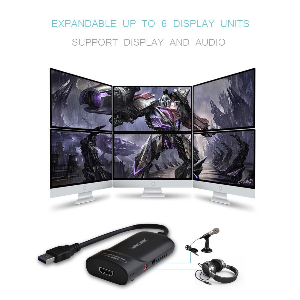 Foto 2 | Adaptador Usb 3.0 A Hdmi Wavlink 2k (2048x1152) Para 6 Monitores - Venta Internacional.