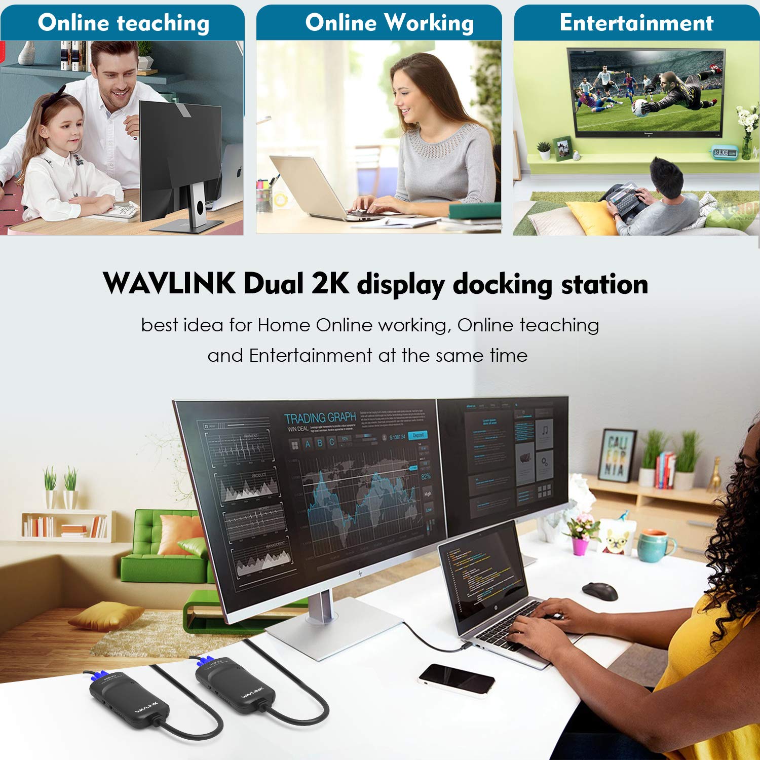 Foto 6 | Adaptador Usb 3.0 A Hdmi Wavlink 2k (2048x1152) Para 6 Monitores - Venta Internacional.