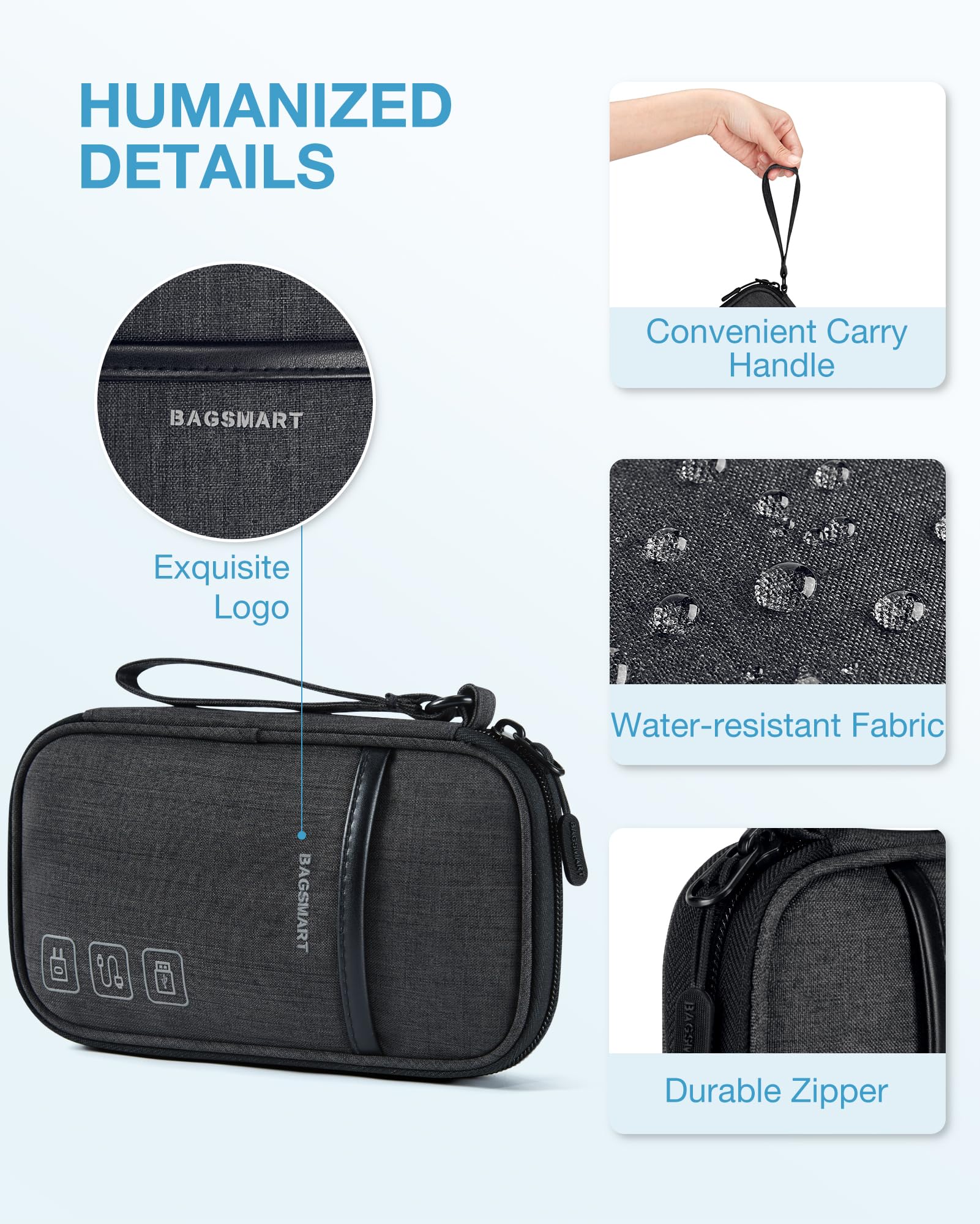 Foto 6 pulgar | Bolsa Organizadora De Cables De Viaje Bagsmart Cord Organizer Negra - Venta Internacional.