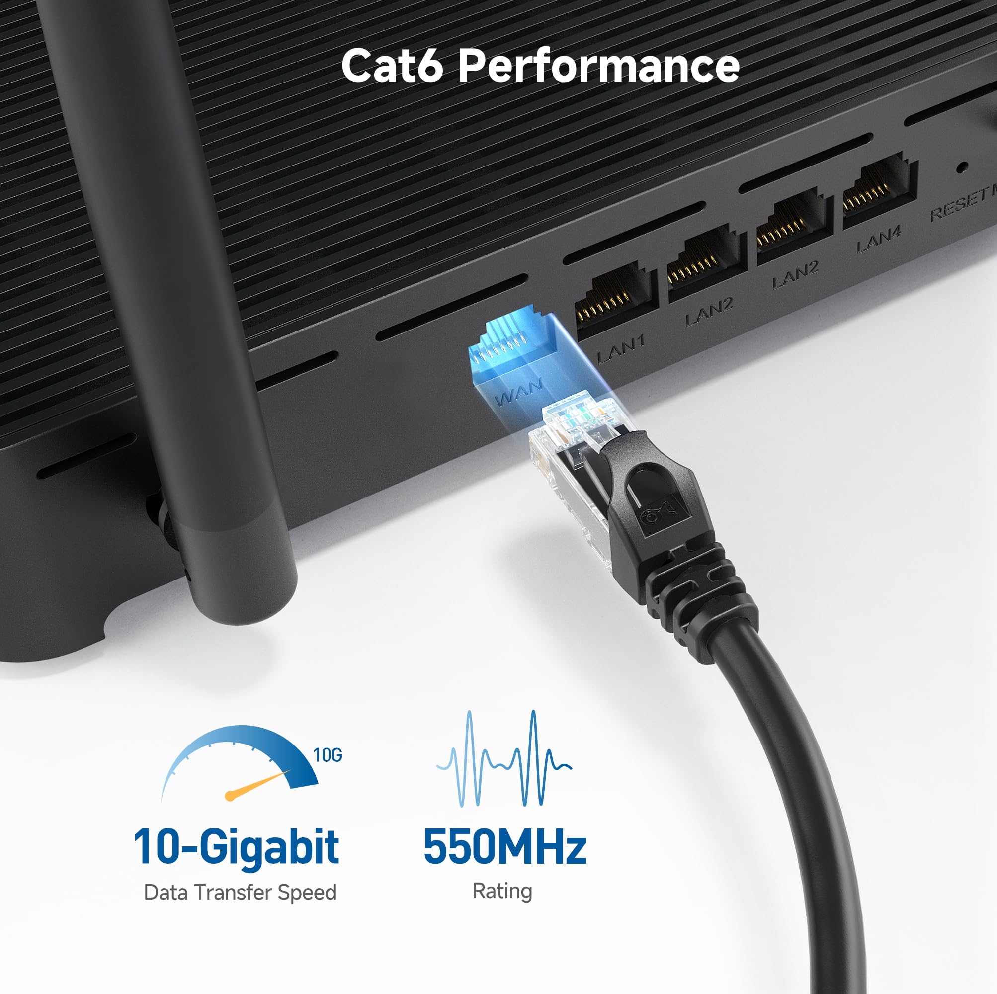 Foto 4 pulgar | Cable Ethernet Matters Cat 6, 10 Gbps, 25 Pies, Negro - Venta Internacional.