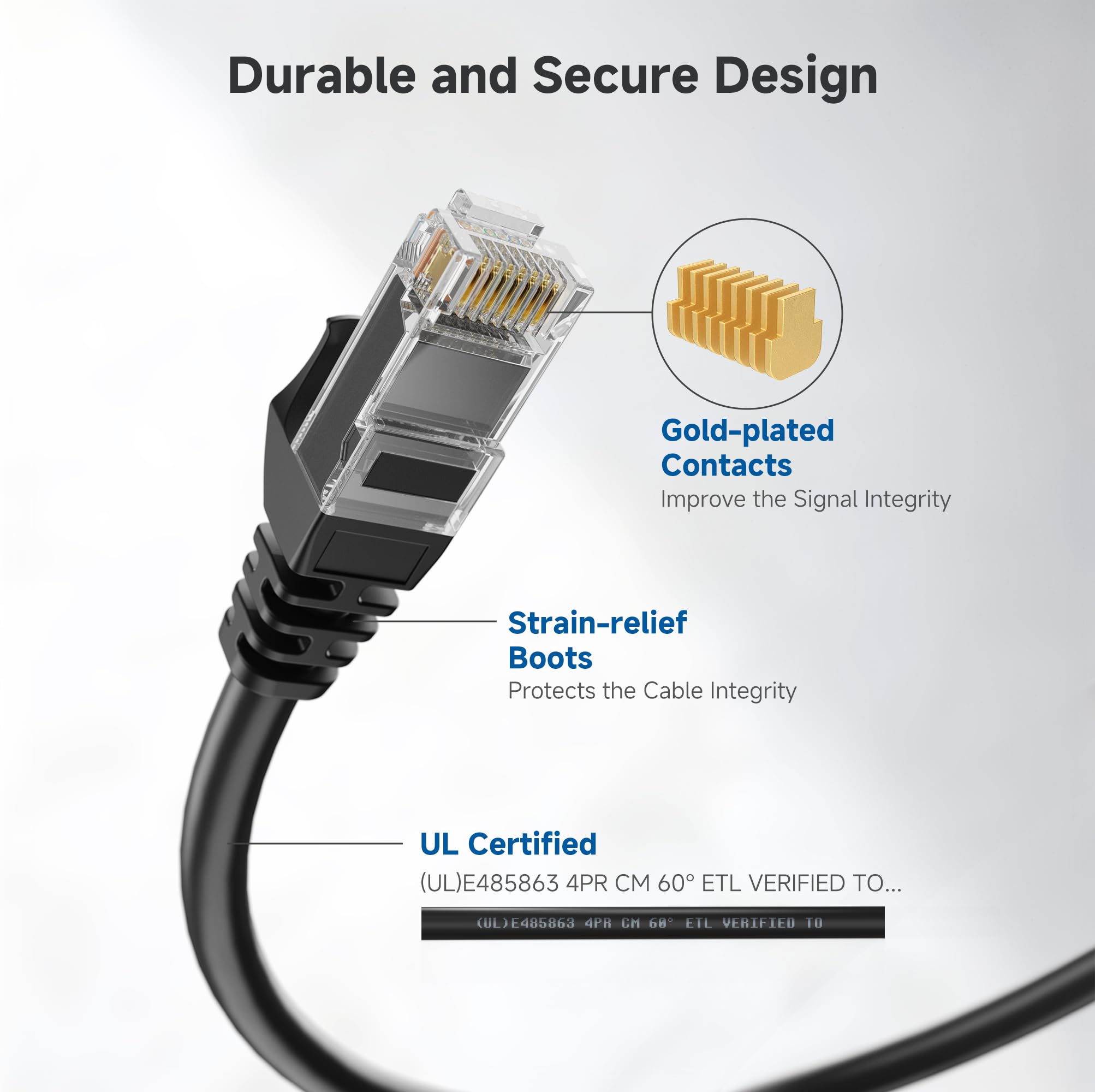 Foto 5 pulgar | Cable Ethernet Matters Cat 6, 10 Gbps, 25 Pies, Negro - Venta Internacional.