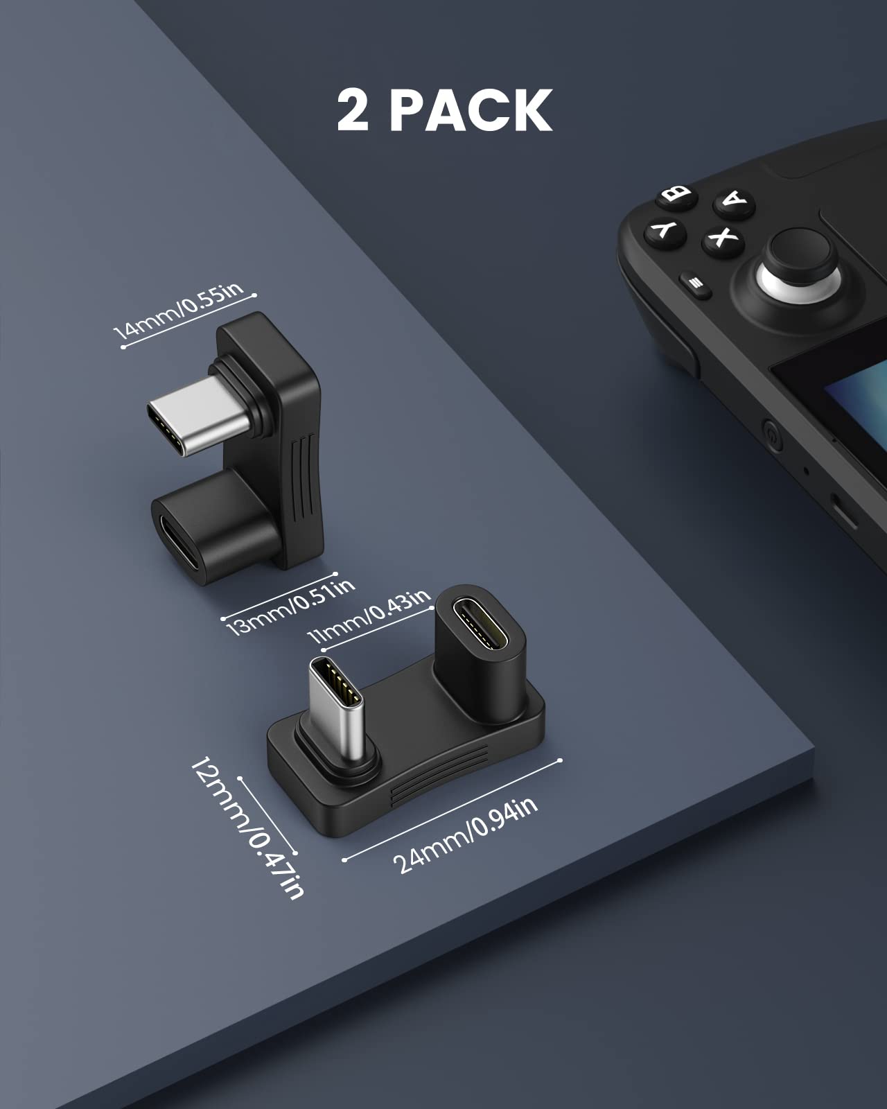 Foto 8 pulgar | Adaptador Usb-c Moko Con Ángulo De 180 Grados Usb-c Macho A Hembra, Paquete De 2 - Venta Internacional.