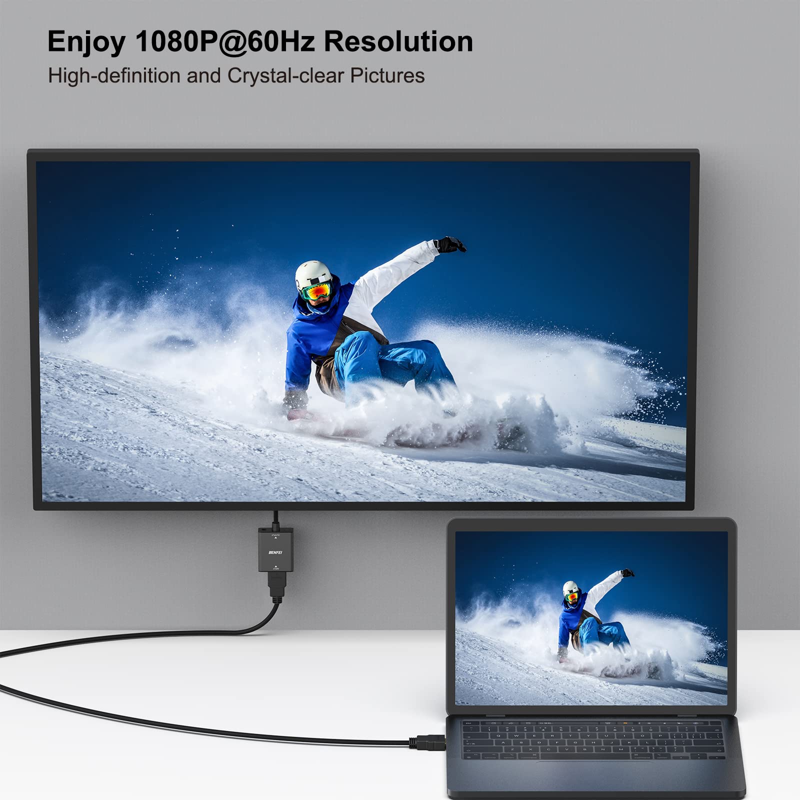 Foto 7 | Adaptador Hdmi A Vga Benfei Hdmi De Ordenador A Monitor Vga - Venta Internacional.