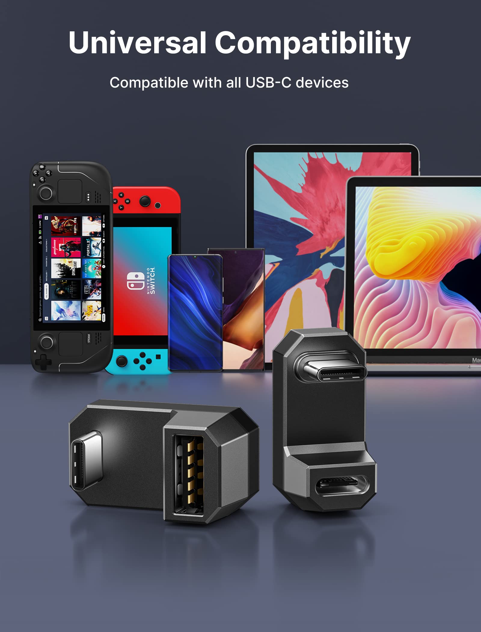 Foto 8 pulgar | Adaptador Usb-c A Usb-c Jsaux 180° 100w Pd, Paquete De 2 Unidades, Gris - Venta Internacional.