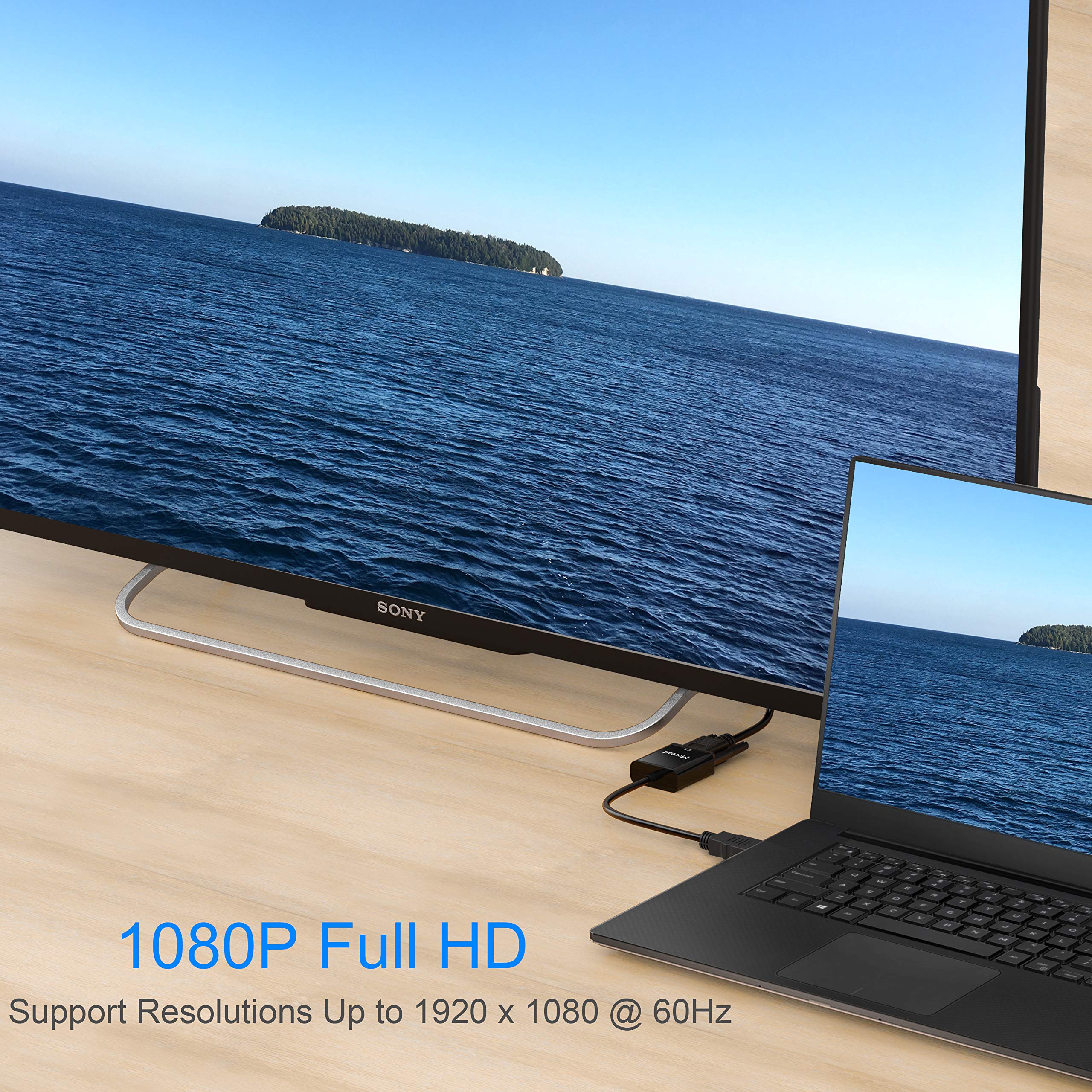 Foto 6 | Adaptador Hdmi A Vga Moread, Paquete De 2, Negro Chapado En Oro - Venta Internacional.