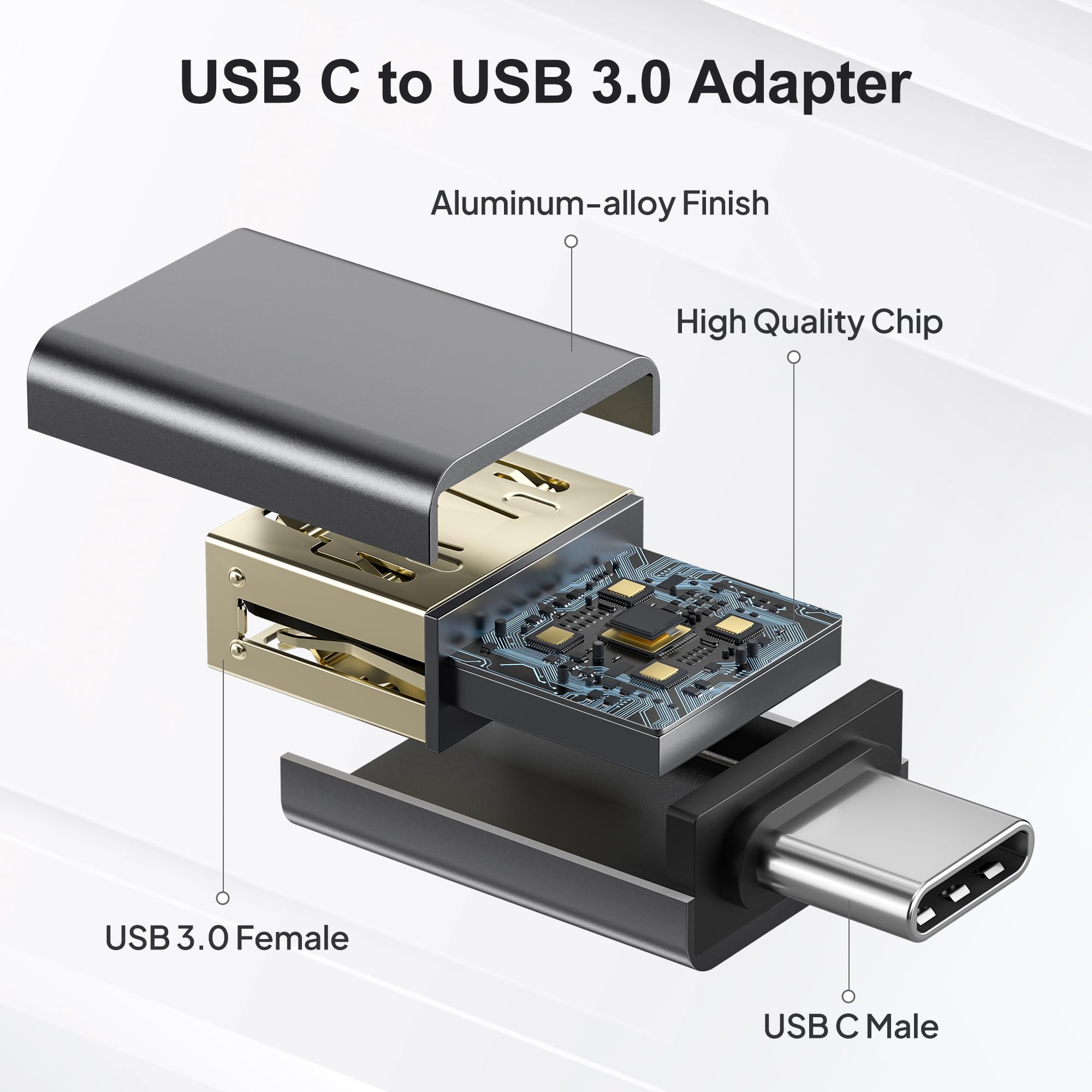 Foto 3 pulgar | Adaptador USB-C a USB Elebase 4 Unidades para MacBook Pro Air - Venta Internacional