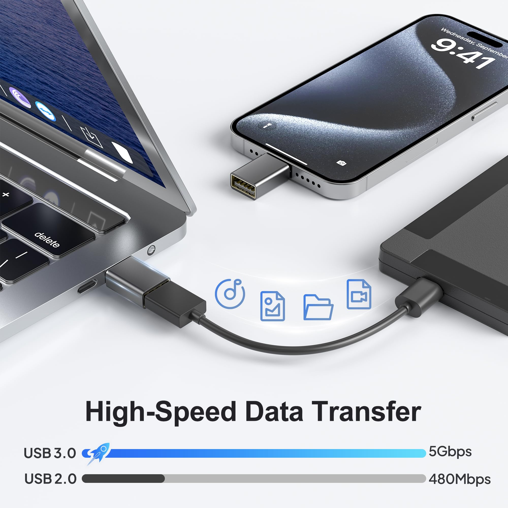 Foto 5 pulgar | Adaptador USB-C a USB Elebase 4 Unidades para MacBook Pro Air - Venta Internacional