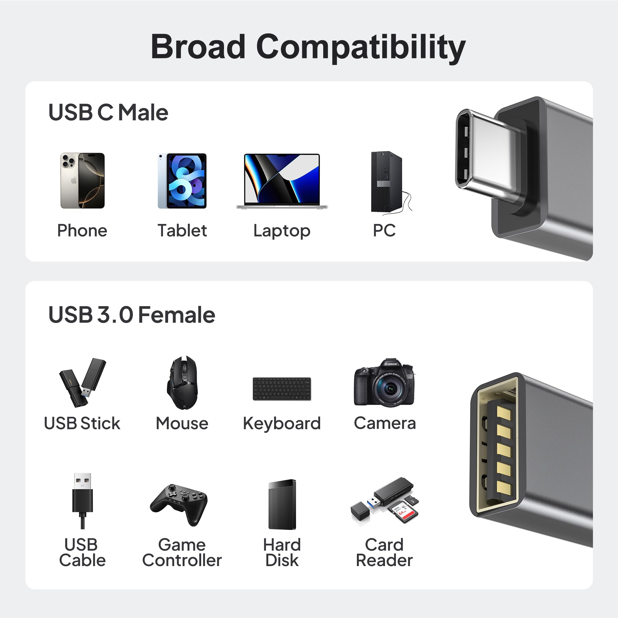 Foto 8 pulgar | Adaptador USB-C a USB Elebase 4 Unidades para MacBook Pro Air - Venta Internacional