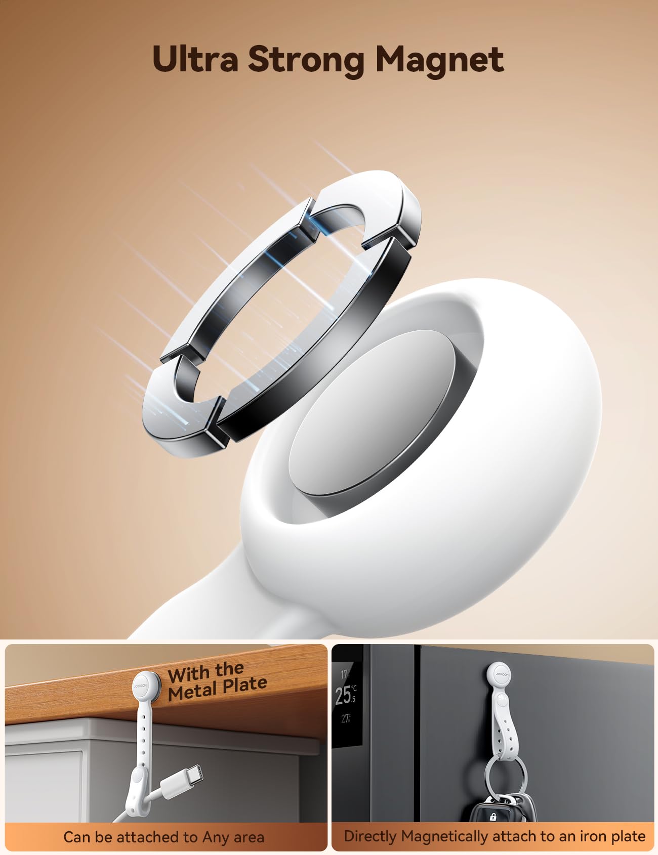 Foto 4 pulgar | Bridas Magnéticas De Silicona Joyroom, 12 Unidades, Blancas - Venta Internacional.