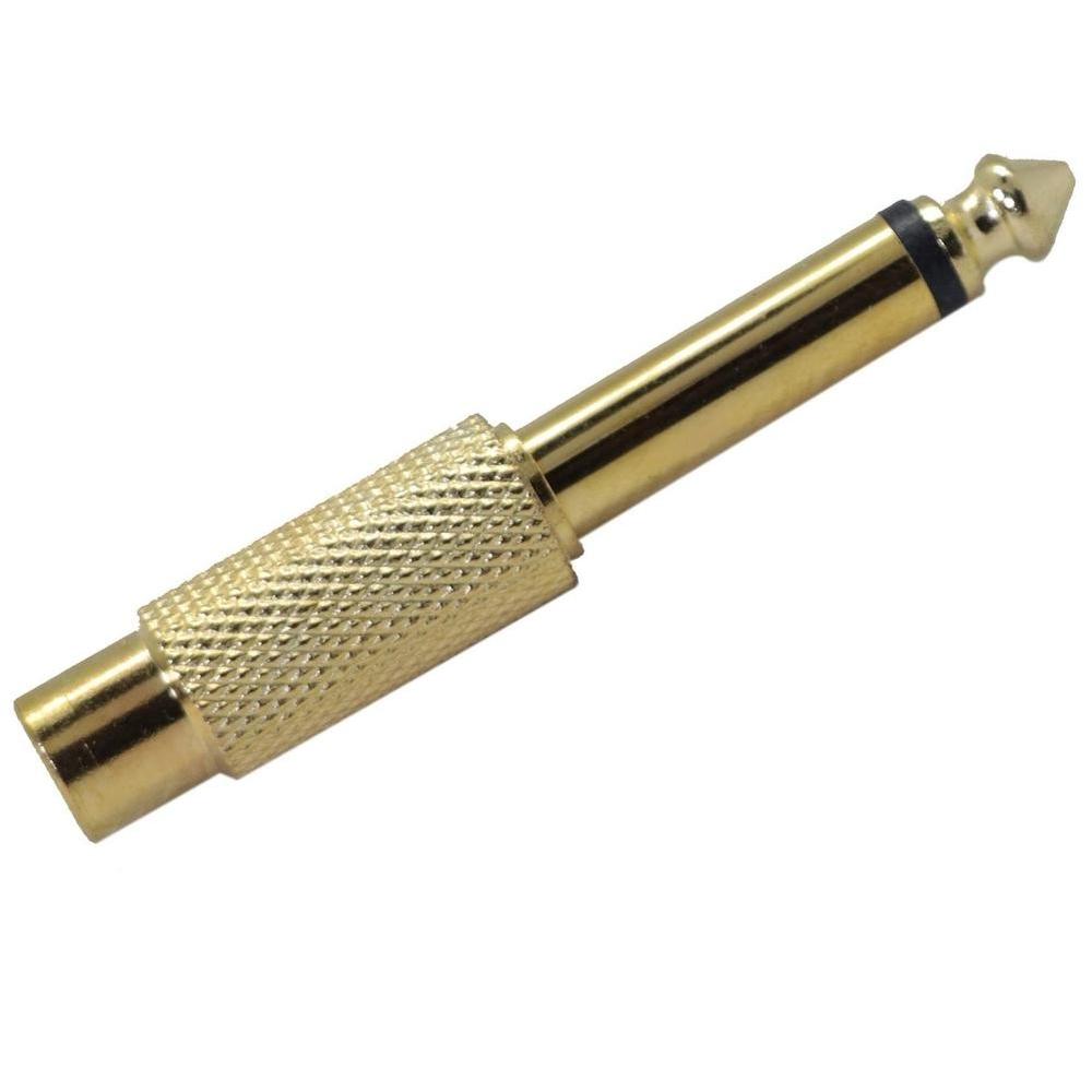 Adaptador Kapton Jack Rca Monoaural Dorado