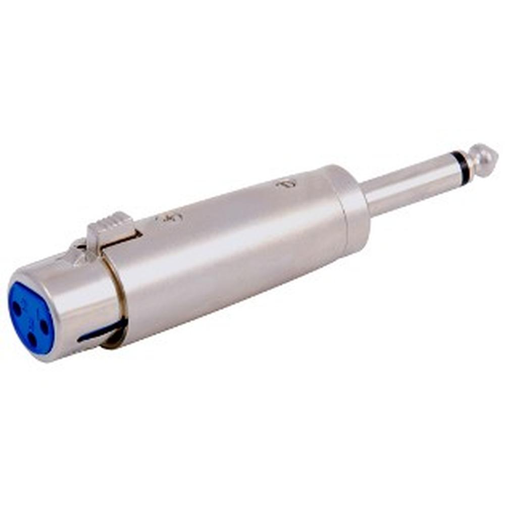 Conector Jack Cannon a Plug 6.3 mm Monoaural Metálico