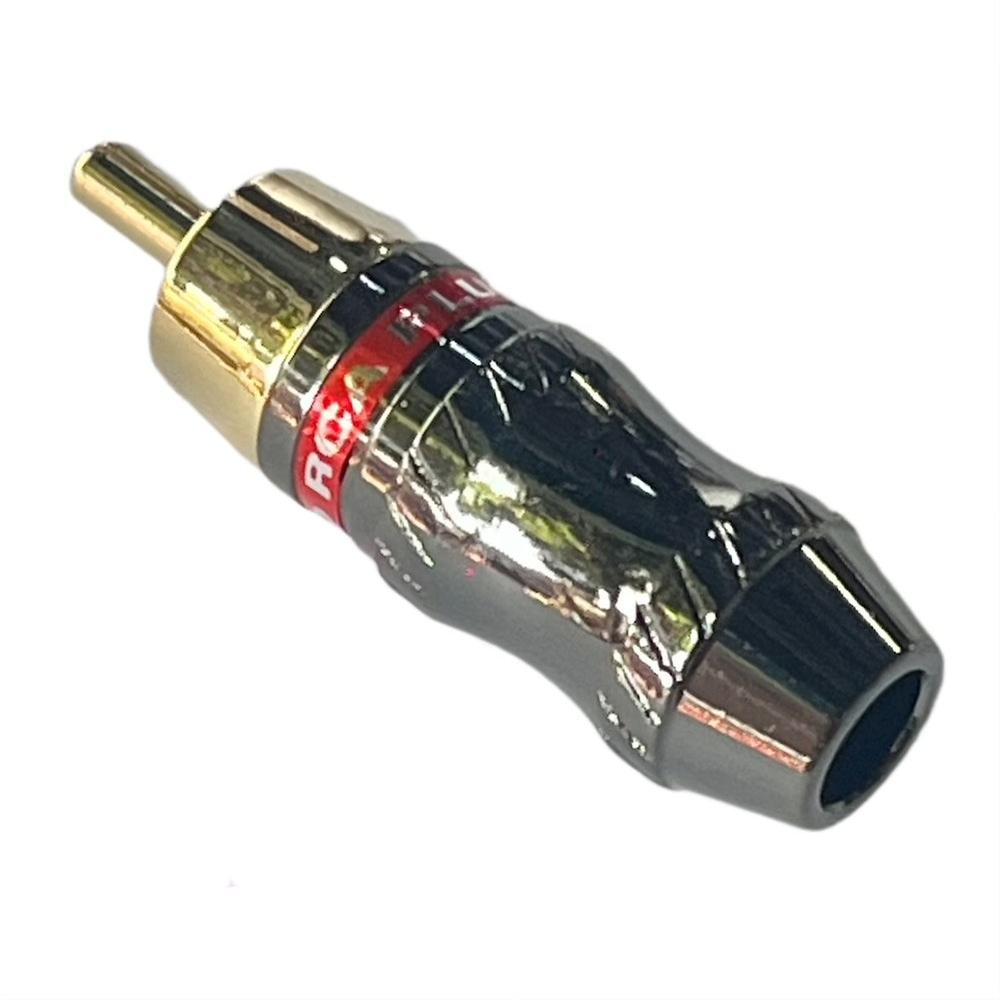 Foto 2 pulgar | Conector Plug Kapton RCA Metal Oro/Plata Polarizado Rojo
