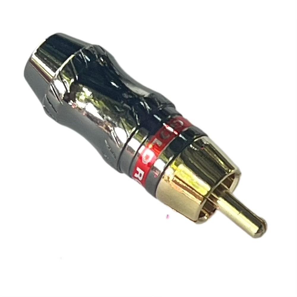 Foto 3 pulgar | Conector Plug Kapton RCA Metal Oro/Plata Polarizado Rojo