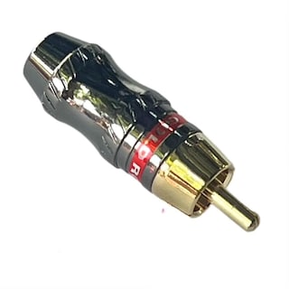 Foto 2 | Conector Plug Kapton RCA Metal Oro/Plata Polarizado Rojo