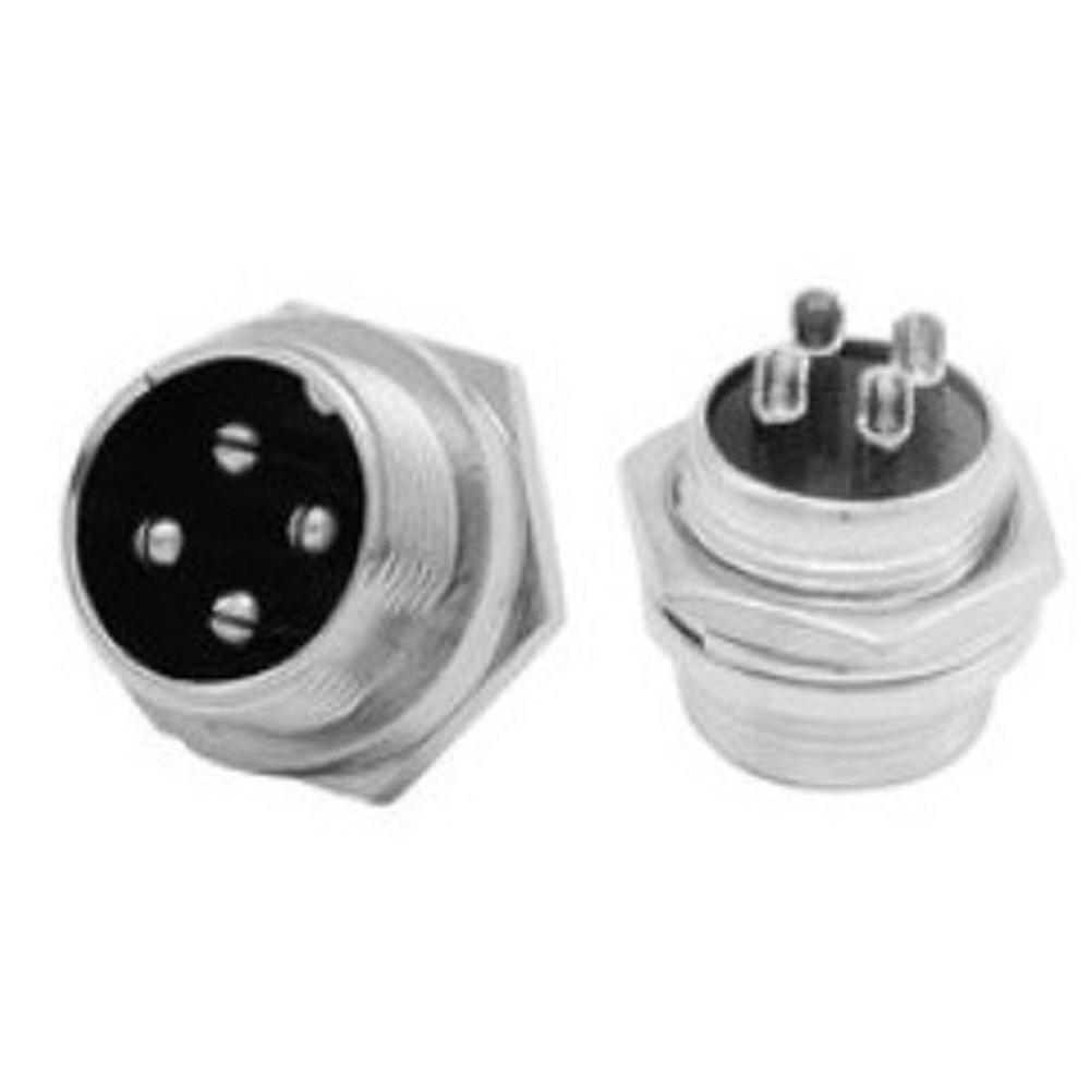 Foto 2 pulgar | Conector Chasis Para Micrófono 4 Puntas Metálico
