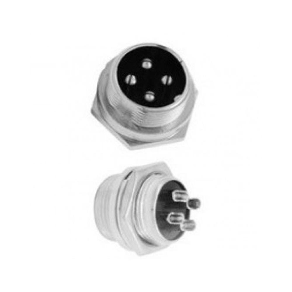 Foto 3 pulgar | Conector Chasis Para Micrófono 4 Puntas Metálico