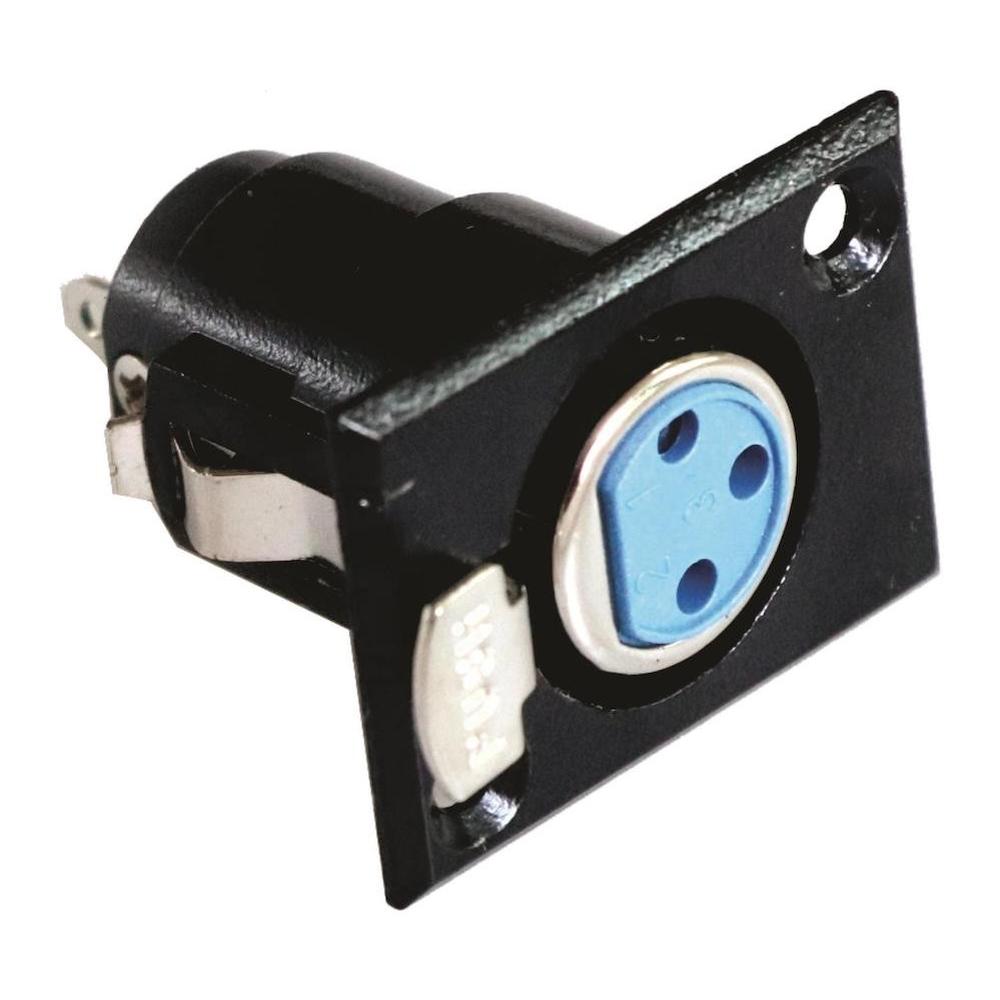 Jack Canon para Chasis 3 Puntas Negro Metálico - Modelo CHJA-153B KAP