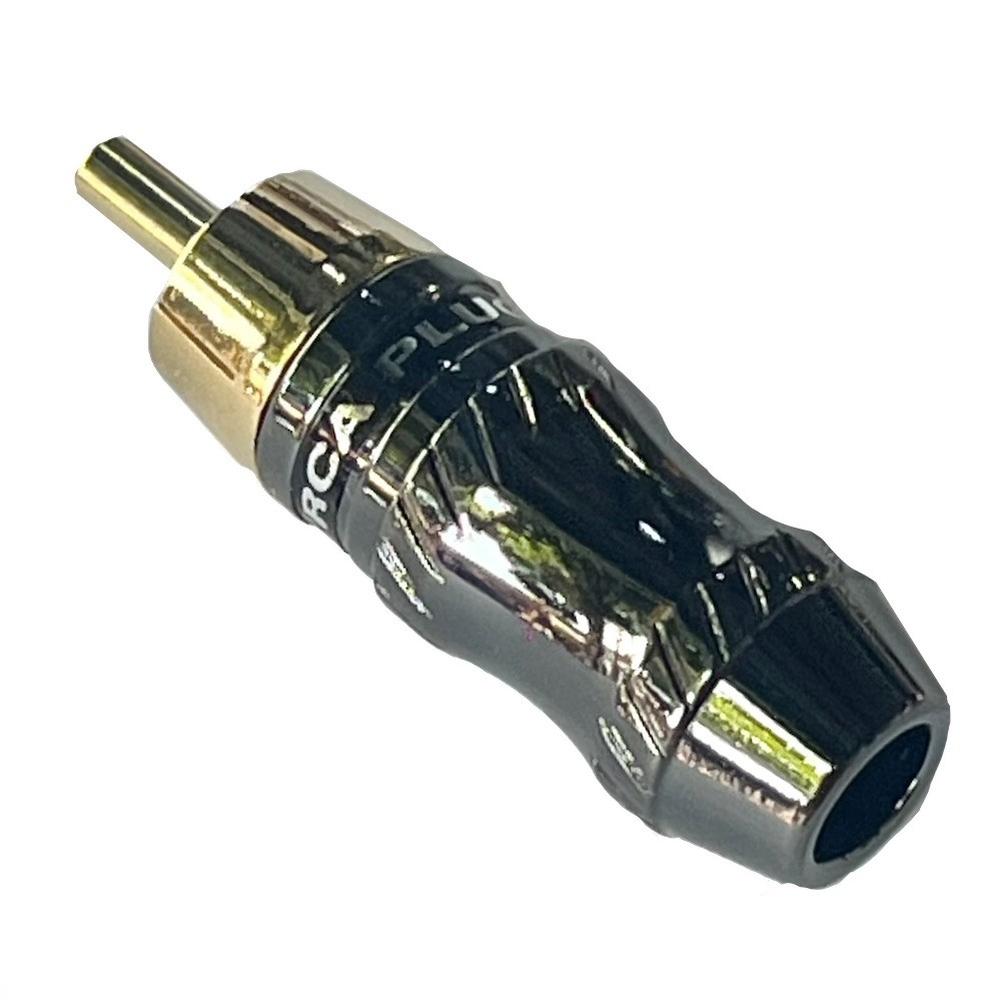 Foto 2 pulgar | Conector Plug Kapton RCA Metal Gold/Plata Polarizado Negro