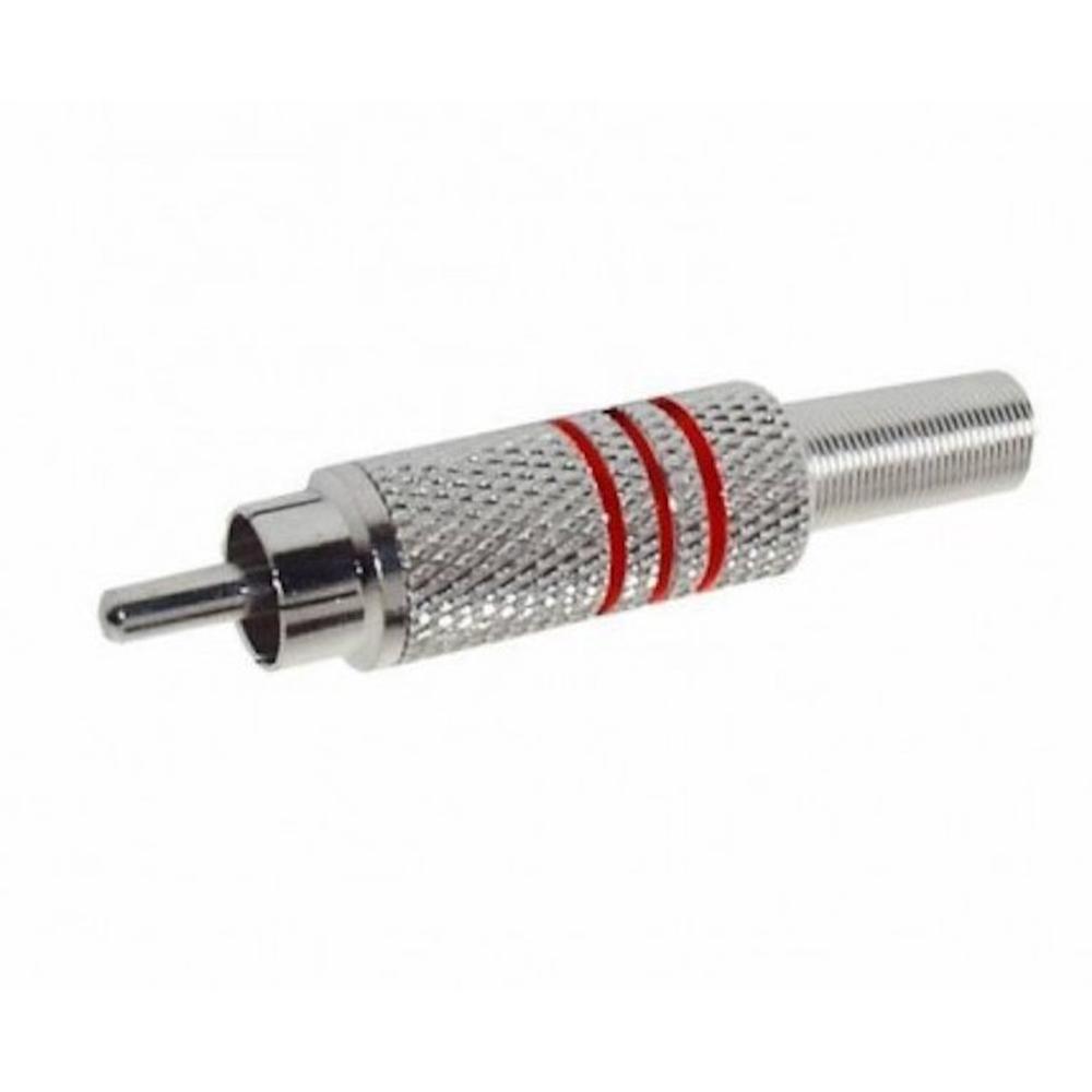 Foto 2 pulgar | Plug RCA Metálico con Resorte Identificador Rojo