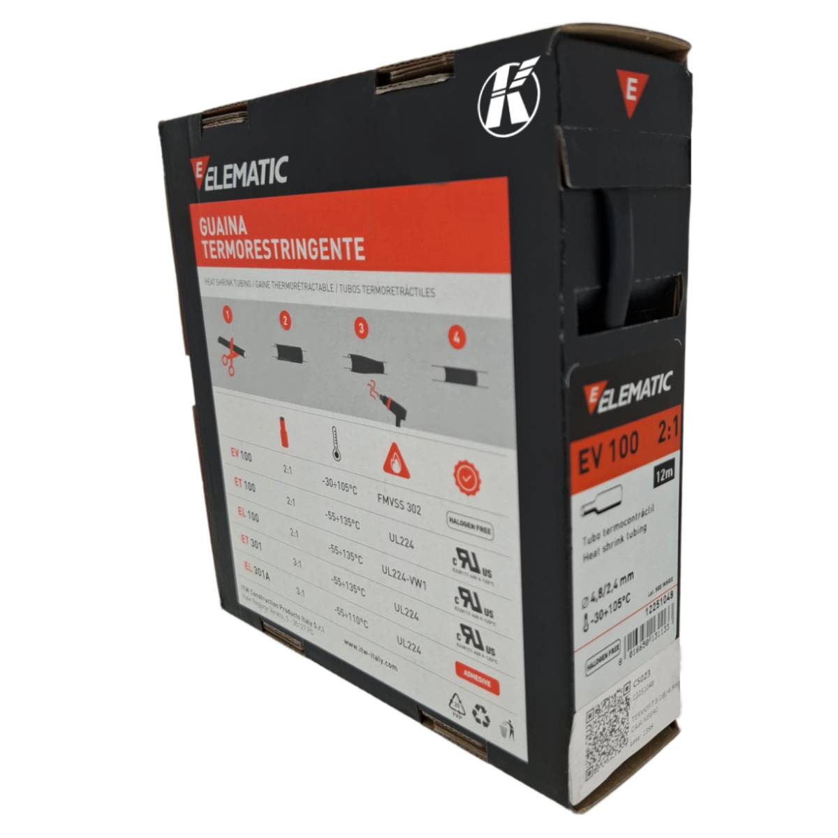 Foto 4 pulgar | Termofit Italiano Elematic 3/16 Pulgadas/4.8 mm Caja Negro