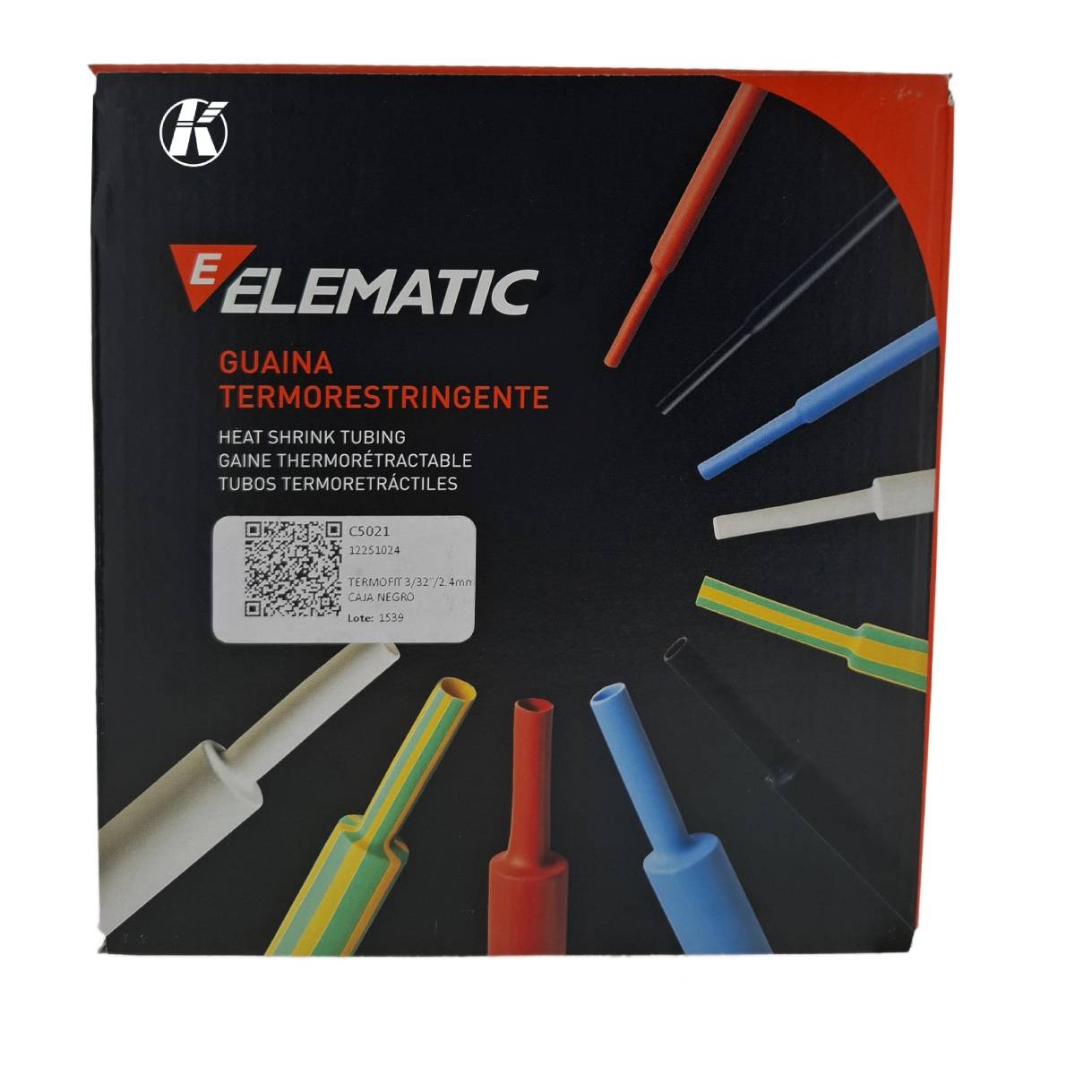 Foto 1 | Termofit Italiano Elematic 3/32 Pulgadas /2.4 mm Caja Negro