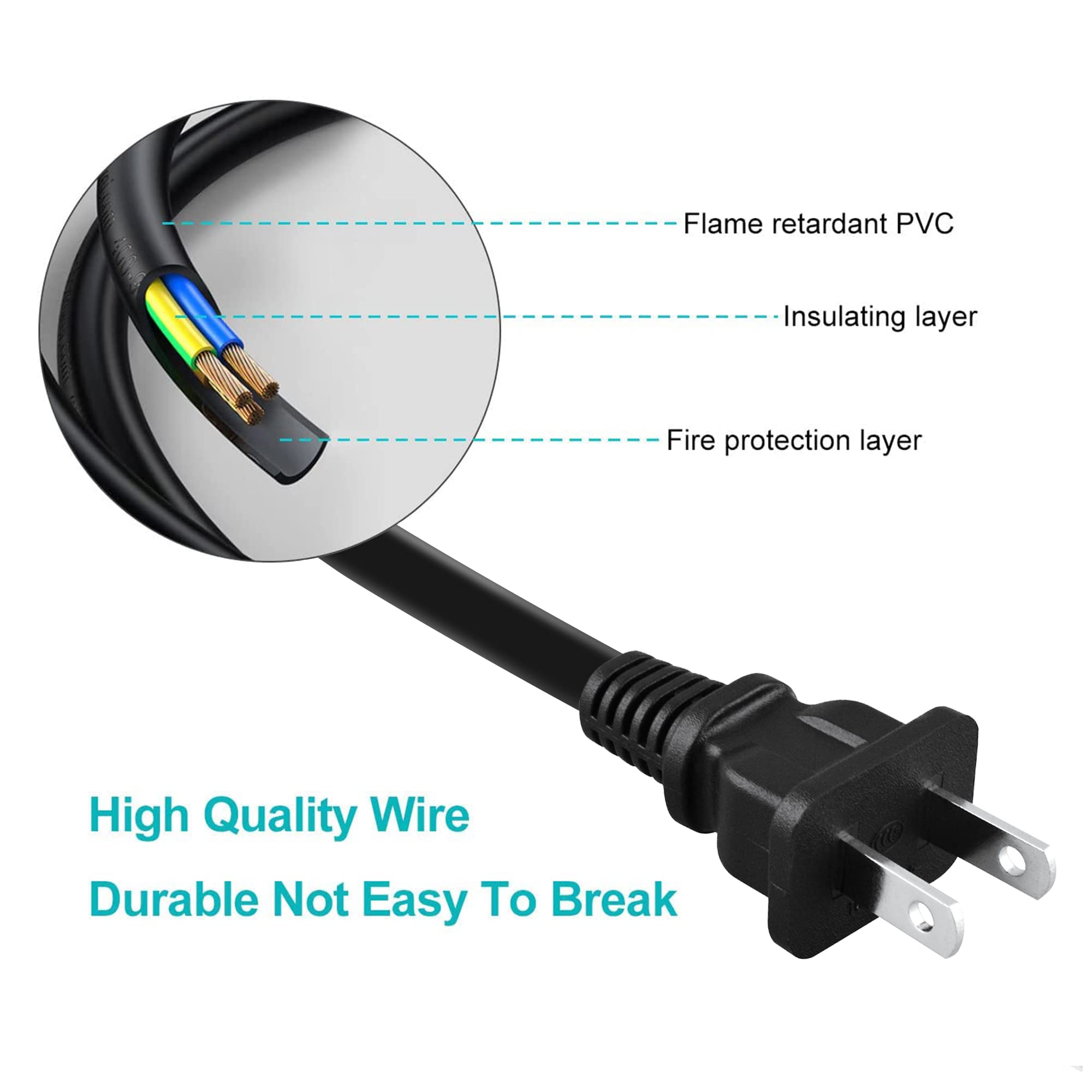 Foto 4 | Cable De Alimentación Ac Para Reproductor De Cd Portátil Jensen Cd-475 - Venta Internacional.